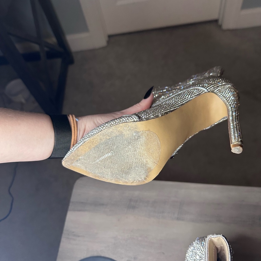 Silver Rhinestone Steve Madden booties. - Picture 6 of 7
